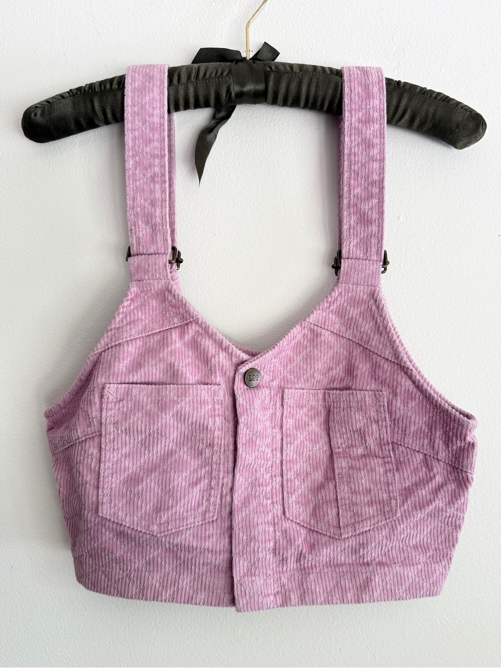 Lee x Brooklyn Circus Bib Crop Top Purple Corduroy Whizit Zip Bib Overall Small